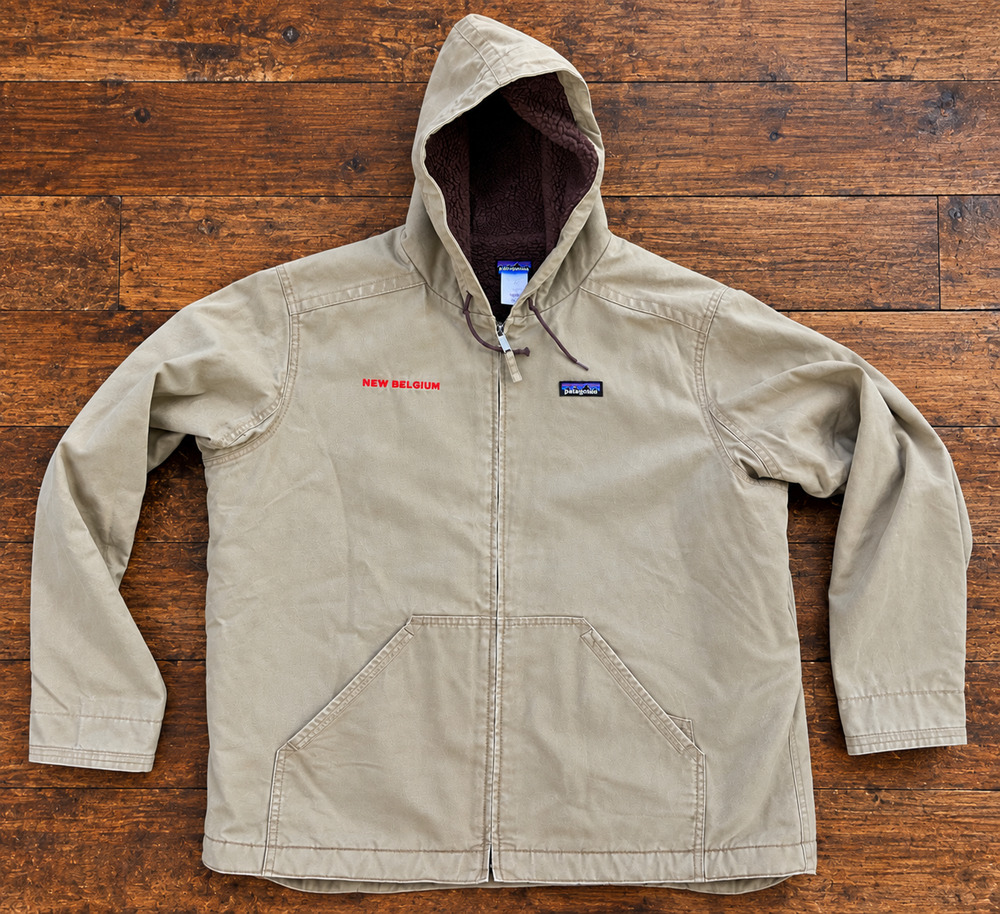 Patagonia New Belguim Brewing Fleece Lined Canvas Jacket Workwear Hoodie Sz. XL